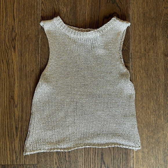 Silver knit tank top size S - Picture 7 of 9